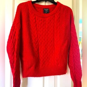 Red Cable Knit Sweater